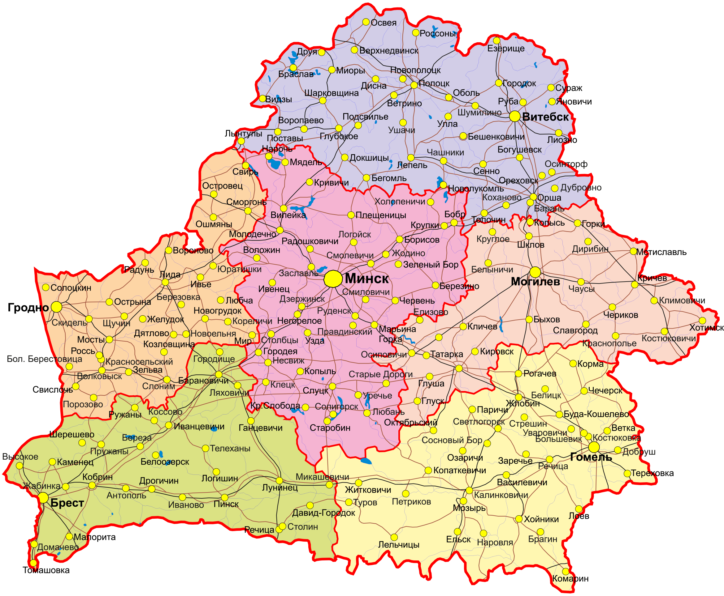 Карта Беларуси