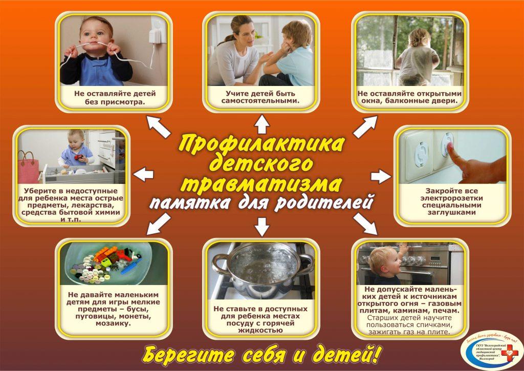 Профилактика детского травматизма: памятка для родителей