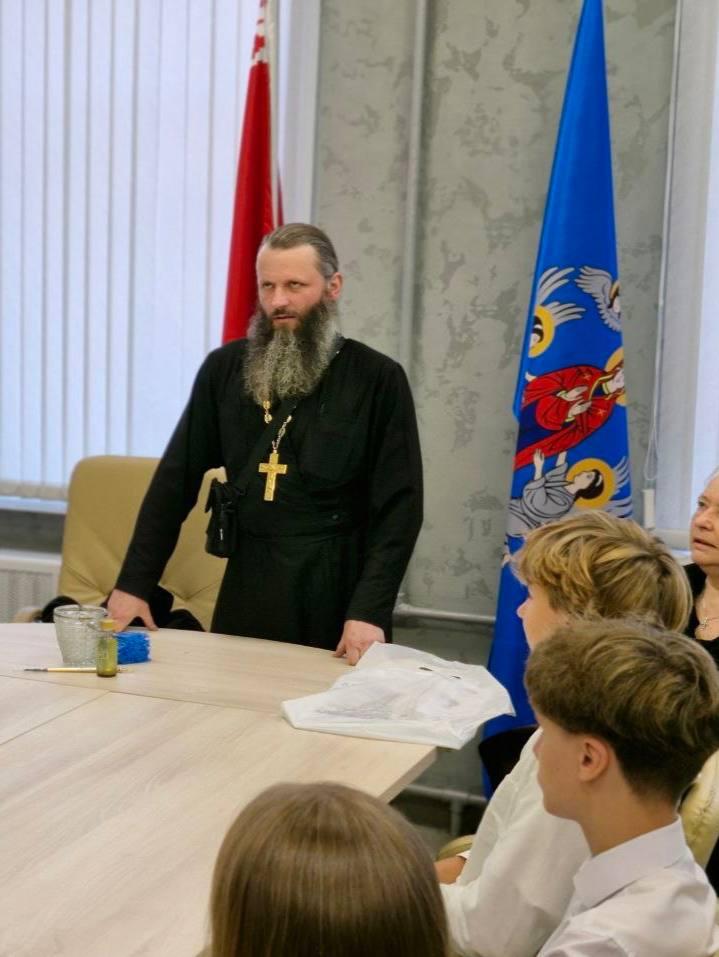 First-year students met with father Sergius Faley and sister Marina