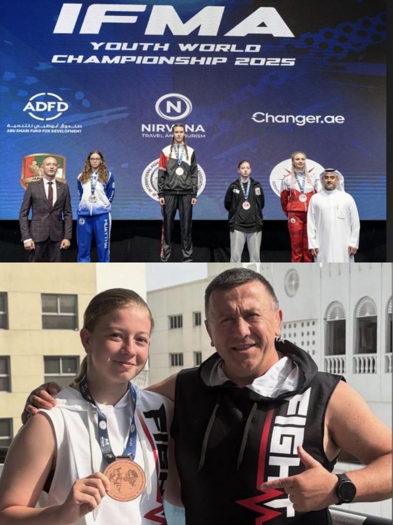 Ksenia Kovaleva, студэнт групы 4K9394, заваяваў бронзавы медаль на чэмпіянаце свету ў тайскім боксе ў горадзе Абу -Дабі, ААЭ